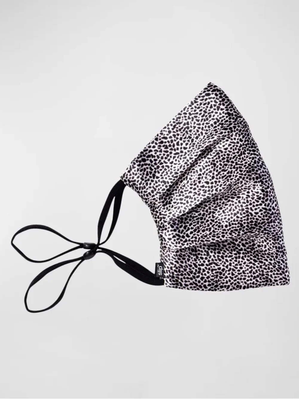 slip Silk Unisex Black And White Leopard Reusable Face Covering OS